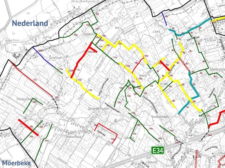 Trage Wegen Stekene - kaart Noord 1