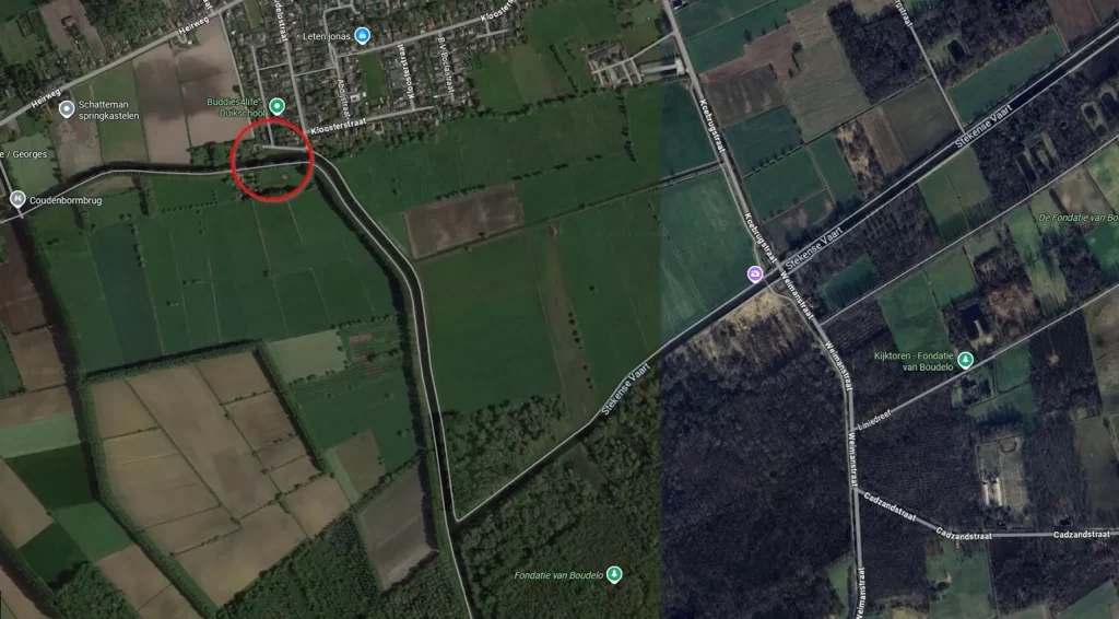Stekense Vaart en Moervaart in Klein-Sinaai